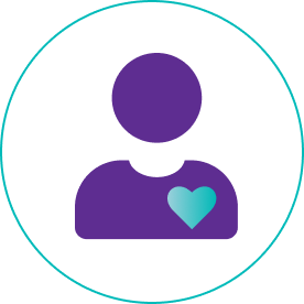 Icon of two hands being held in the shape of a heart